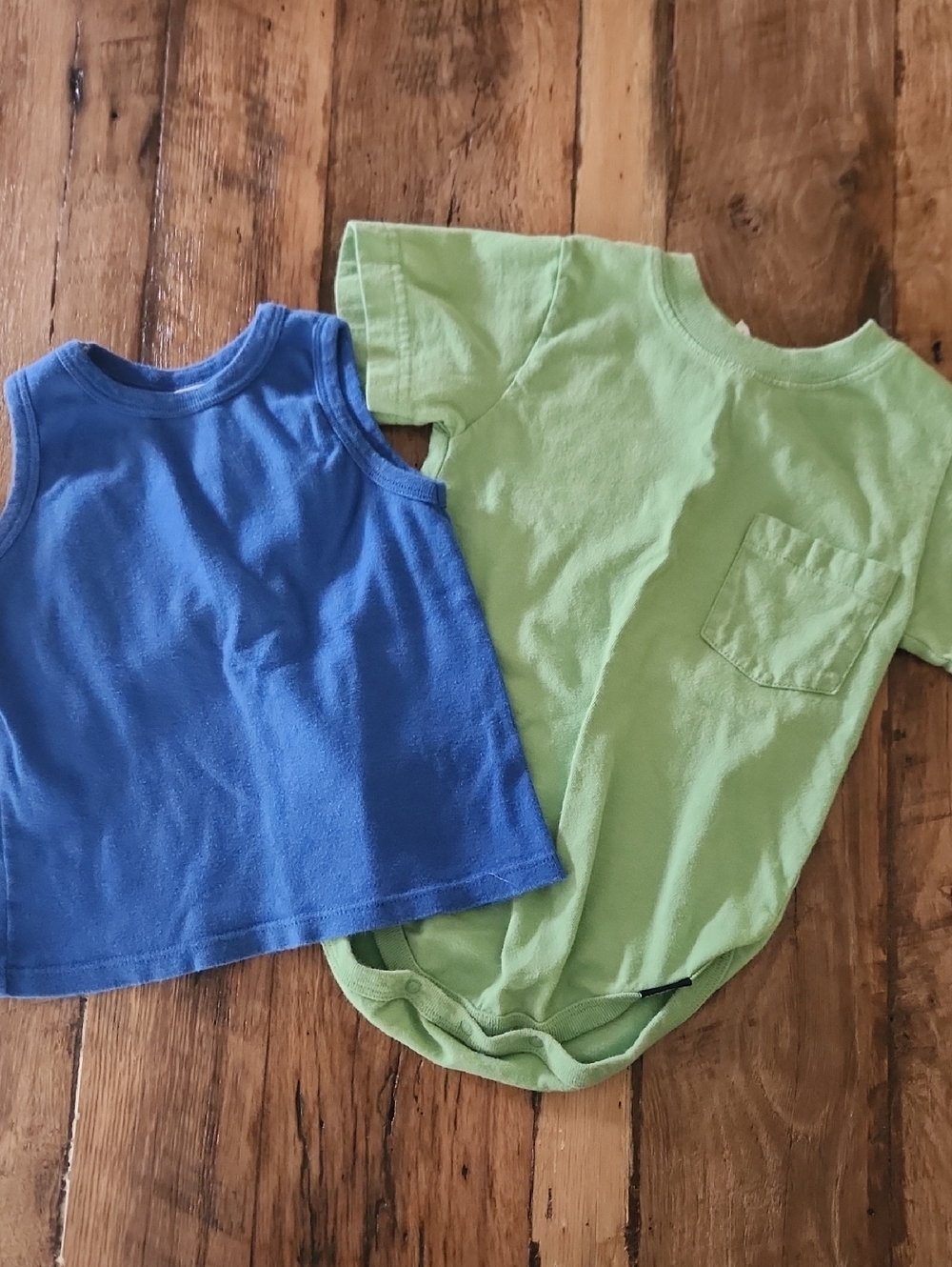 GAP Blue Tank and Old Navy Lime Green Pocket Tee - Kids